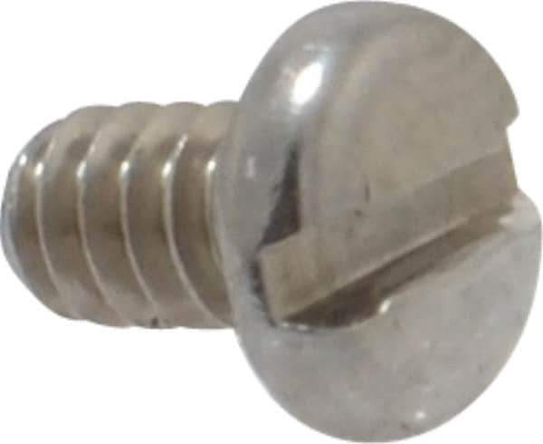Value Collection - #4-40 UNC, 3/16" Length Under Head Slotted Drive Machine Screw - Pan Head, Grade 18-8 Stainless Steel, Uncoated, Without Washer - Exact Tool & Supply
