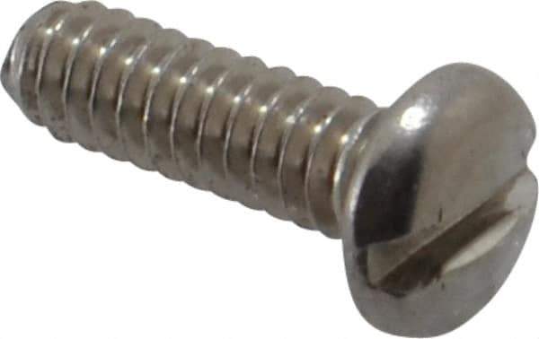 Value Collection - #4-40 UNC, 3/8" Length Under Head Slotted Drive Machine Screw - Pan Head, Grade 18-8 Stainless Steel, Uncoated, Without Washer - Exact Tool & Supply