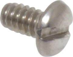 Value Collection - #6-32 UNC, 1/4" Length Under Head Slotted Drive Machine Screw - Pan Head, Grade 18-8 Stainless Steel, Uncoated, Without Washer - Exact Tool & Supply