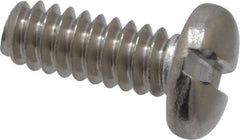 Value Collection - #6-32 UNC, 3/8" Length Under Head Slotted Drive Machine Screw - Pan Head, Grade 18-8 Stainless Steel, Uncoated, Without Washer - Exact Tool & Supply
