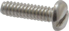 Value Collection - #6-32 UNC, 1/2" Length Under Head Slotted Drive Machine Screw - Pan Head, Grade 18-8 Stainless Steel, Uncoated, Without Washer - Exact Tool & Supply