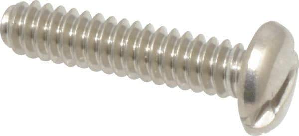 Value Collection - #6-32 UNC, 5/8" Length Under Head Slotted Drive Machine Screw - Pan Head, Grade 18-8 Stainless Steel, Uncoated, Without Washer - Exact Tool & Supply