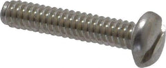 Value Collection - #6-32 UNC, 3/4" Length Under Head Slotted Drive Machine Screw - Pan Head, Grade 18-8 Stainless Steel, Uncoated, Without Washer - Exact Tool & Supply