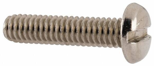Value Collection - #8-32 UNC, 3/4" Length Under Head Slotted Drive Machine Screw - Pan Head, Grade 18-8 Stainless Steel, Uncoated, Without Washer - Exact Tool & Supply