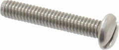 Value Collection - #8-32 UNC, 1" Length Under Head Slotted Drive Machine Screw - Pan Head, Grade 18-8 Stainless Steel, Uncoated, Without Washer - Exact Tool & Supply