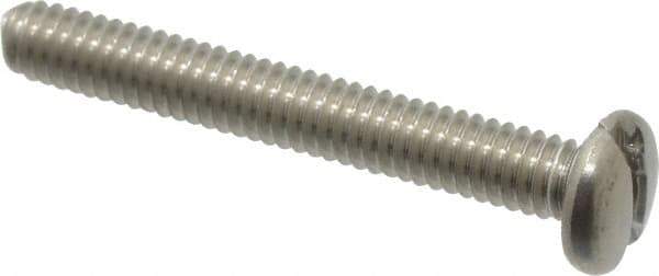 Value Collection - #8-32 UNC, 1-1/4" Length Under Head Slotted Drive Machine Screw - Pan Head, Grade 18-8 Stainless Steel, Uncoated, Without Washer - Exact Tool & Supply