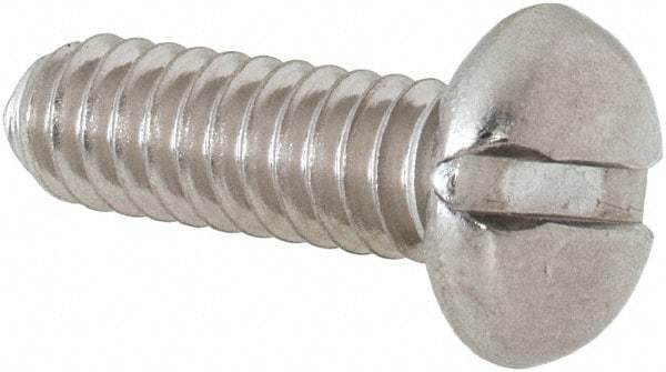 Value Collection - #10-24 UNC, 5/8" Length Under Head Slotted Drive Machine Screw - Pan Head, Grade 18-8 Stainless Steel, Uncoated, Without Washer - Exact Tool & Supply