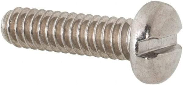 Value Collection - #10-24 UNC, 3/4" Length Under Head Slotted Drive Machine Screw - Pan Head, Grade 18-8 Stainless Steel, Uncoated, Without Washer - Exact Tool & Supply