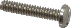Value Collection - #10-24 UNC, 1" Length Under Head Slotted Drive Machine Screw - Pan Head, Grade 18-8 Stainless Steel, Uncoated, Without Washer - Exact Tool & Supply