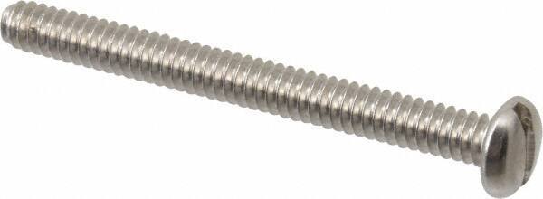 Value Collection - #10-24 UNC, 2" Length Under Head Slotted Drive Machine Screw - Pan Head, Grade 18-8 Stainless Steel, Uncoated, Without Washer - Exact Tool & Supply