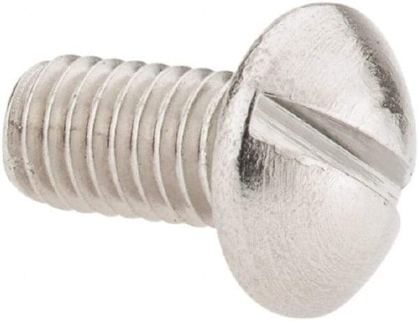 Value Collection - #10-32 UNF, 3/8" Length Under Head Slotted Drive Machine Screw - Pan Head, Grade 18-8 Stainless Steel, Uncoated, Without Washer - Exact Tool & Supply