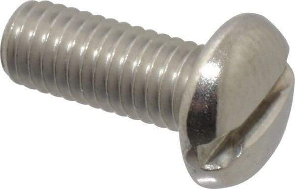 Value Collection - #10-32 UNF, 1/2" Length Under Head Slotted Drive Machine Screw - Pan Head, Grade 18-8 Stainless Steel, Uncoated, Without Washer - Exact Tool & Supply