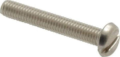 Value Collection - #10-32 UNF, 1-1/4" Length Under Head Slotted Drive Machine Screw - Pan Head, Grade 18-8 Stainless Steel, Uncoated, Without Washer - Exact Tool & Supply