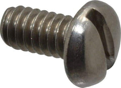 Value Collection - 1/4-20 UNC, 1/2" Length Under Head Slotted Drive Machine Screw - Pan Head, Grade 18-8 Stainless Steel, Uncoated, Without Washer - Exact Tool & Supply