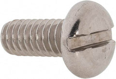 Value Collection - 1/4-20 UNC, 5/8" Length Under Head Slotted Drive Machine Screw - Pan Head, Grade 18-8 Stainless Steel, Uncoated, Without Washer - Exact Tool & Supply