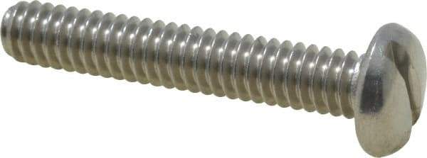 Value Collection - 1/4-20 UNC, 1-1/2" Length Under Head Slotted Drive Machine Screw - Pan Head, Grade 18-8 Stainless Steel, Uncoated, Without Washer - Exact Tool & Supply