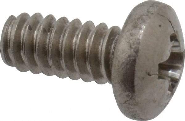 Value Collection - #4-40 UNC, 1/4" Length Under Head Phillips Drive Machine Screw - Pan Head, Grade 18-8 Stainless Steel, Uncoated, Without Washer - Exact Tool & Supply