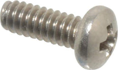 Value Collection - #4-40 UNC, 5/16" Length Under Head Phillips Drive Machine Screw - Pan Head, Grade 18-8 Stainless Steel, Uncoated, Without Washer - Exact Tool & Supply