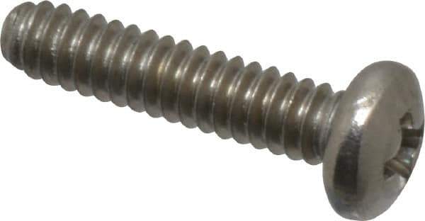 Value Collection - #4-40 UNC, 1/2" Length Under Head Phillips Drive Machine Screw - Pan Head, Grade 18-8 Stainless Steel, Uncoated, Without Washer - Exact Tool & Supply