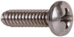 Value Collection - #6-32 UNC, 1/2" Length Under Head Phillips Drive Machine Screw - Pan Head, Grade 18-8 Stainless Steel, Uncoated, Without Washer - Exact Tool & Supply