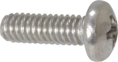 Value Collection - #8-32 UNC, 1/2" Length Under Head Phillips Drive Machine Screw - Pan Head, Grade 18-8 Stainless Steel, Uncoated, Without Washer - Exact Tool & Supply