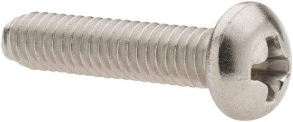 Value Collection - #8-32 UNC, 3/4" Length Under Head Phillips Drive Machine Screw - Pan Head, Grade 18-8 Stainless Steel, Uncoated, Without Washer - Exact Tool & Supply