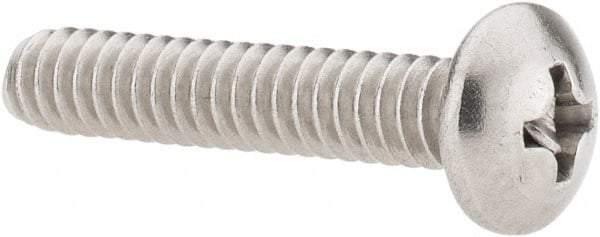 Value Collection - #10-24 UNC, 1" Length Under Head Phillips Drive Machine Screw - Pan Head, Grade 18-8 Stainless Steel, Uncoated, Without Washer - Exact Tool & Supply