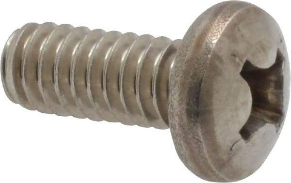 Value Collection - 1/4-20 UNC, 5/8" Length Under Head Phillips Drive Machine Screw - Pan Head, Grade 18-8 Stainless Steel, Uncoated, Without Washer - Exact Tool & Supply