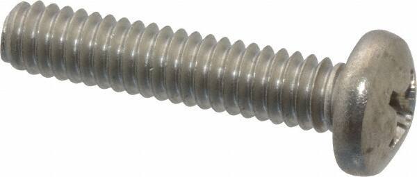 Value Collection - 1/4-20 UNC, 1-1/4" Length Under Head Phillips Drive Machine Screw - Pan Head, Grade 18-8 Stainless Steel, Uncoated, Without Washer - Exact Tool & Supply
