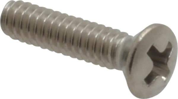 Value Collection - #4-40 UNC, 1/2" OAL Phillips Drive Machine Screw - Oval Head, Grade 18-8 Stainless Steel, Uncoated, Without Washer - Exact Tool & Supply