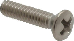 Value Collection - #4-40 UNC, 1/2" OAL Phillips Drive Machine Screw - Oval Head, Grade 18-8 Stainless Steel, Uncoated, Without Washer - Exact Tool & Supply