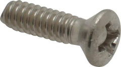 Value Collection - #6-32 UNC, 1/2" OAL Phillips Drive Machine Screw - Oval Head, Grade 18-8 Stainless Steel, Uncoated, Without Washer - Exact Tool & Supply