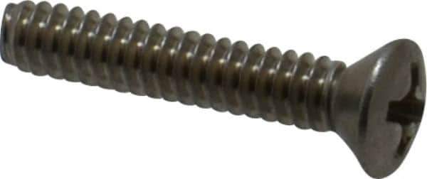 Value Collection - #6-32 UNC, 3/4" OAL Phillips Drive Machine Screw - Oval Head, Grade 18-8 Stainless Steel, Uncoated, Without Washer - Exact Tool & Supply