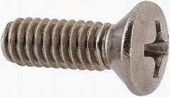 Value Collection - #8-32 UNC, 1/2" OAL Phillips Drive Machine Screw - Oval Head, Grade 18-8 Stainless Steel, Uncoated, Without Washer - Exact Tool & Supply