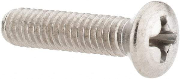 Value Collection - #8-32 UNC, 3/4" OAL Phillips Drive Machine Screw - Oval Head, Grade 18-8 Stainless Steel, Uncoated, Without Washer - Exact Tool & Supply