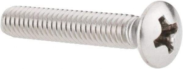 Value Collection - #8-32 UNC, 1" OAL Phillips Drive Machine Screw - Oval Head, Grade 18-8 Stainless Steel, Uncoated, Without Washer - Exact Tool & Supply