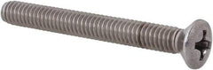 Value Collection - #8-32 UNC, 1-1/2" OAL Phillips Drive Machine Screw - Oval Head, Grade 18-8 Stainless Steel, Uncoated, Without Washer - Exact Tool & Supply