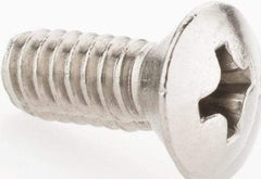 Value Collection - #10-24 UNC, 1/2" OAL Phillips Drive Machine Screw - Oval Head, Grade 18-8 Stainless Steel, Uncoated, Without Washer - Exact Tool & Supply