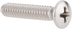 Value Collection - #10-24 UNC, 1" OAL Phillips Drive Machine Screw - Oval Head, Grade 18-8 Stainless Steel, Uncoated, Without Washer - Exact Tool & Supply