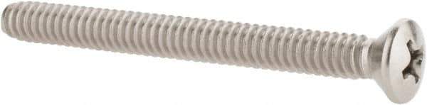 Value Collection - #10-24 UNC, 2" OAL Phillips Drive Machine Screw - Oval Head, Grade 18-8 Stainless Steel, Uncoated, Without Washer - Exact Tool & Supply