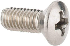 Value Collection - #10-32 UNF, 1/2" OAL Phillips Drive Machine Screw - Oval Head, Grade 18-8 Stainless Steel, Uncoated, Without Washer - Exact Tool & Supply