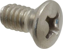 Value Collection - 1/4-20 UNC, 1/2" OAL Phillips Drive Machine Screw - Oval Head, Grade 18-8 Stainless Steel, Uncoated, Without Washer - Exact Tool & Supply