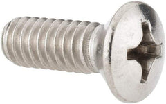Value Collection - 1/4-20 UNC, 3/4" OAL Phillips Drive Machine Screw - Oval Head, Grade 18-8 Stainless Steel, Uncoated, Without Washer - Exact Tool & Supply