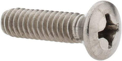 Value Collection - 1/4-20 UNC, 1" OAL Phillips Drive Machine Screw - Oval Head, Grade 18-8 Stainless Steel, Uncoated, Without Washer - Exact Tool & Supply