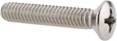 Value Collection - 1/4-20 UNC, 1-1/2" OAL Phillips Drive Machine Screw - Oval Head, Grade 18-8 Stainless Steel, Uncoated, Without Washer - Exact Tool & Supply