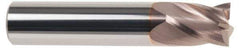 SGS - 5/8", 3/4" LOC, 5/8" Shank Diam, 3" OAL, 4 Flute, Solid Carbide Square End Mill - Single End, TiCN Finish, Spiral Flute, 30° Helix, Centercutting, Right Hand Cut, Right Hand Flute, Series 16 - Exact Tool & Supply