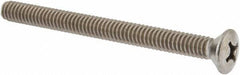 Value Collection - 1/4-20 UNC, 3" OAL Phillips Drive Machine Screw - Oval Head, Grade 18-8 Stainless Steel, Uncoated, Without Washer - Exact Tool & Supply