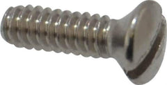 Value Collection - #4-40 UNC, 3/8" OAL Slotted Drive Machine Screw - Oval Head, Grade 18-8 Stainless Steel, Uncoated, Without Washer - Exact Tool & Supply