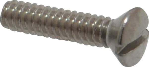 Value Collection - #4-40 UNC, 1/2" OAL Slotted Drive Machine Screw - Oval Head, Grade 18-8 Stainless Steel, Uncoated, Without Washer - Exact Tool & Supply