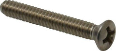 Value Collection - #6-32 UNC, 1" OAL Slotted Drive Machine Screw - Oval Head, Grade 18-8 Stainless Steel, Uncoated, Without Washer - Exact Tool & Supply